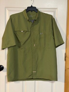 Under Armour Olive Green Polo Shirt with Vent Panel